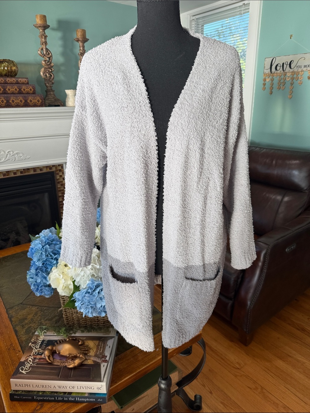 Thread & Supply Women's Open-Front Cardigan - Cozy Cloud Wrap - Gray